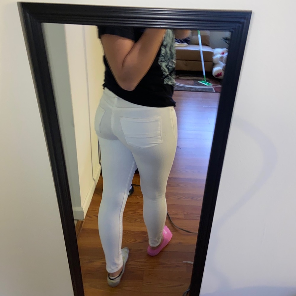 White ripped jeans
